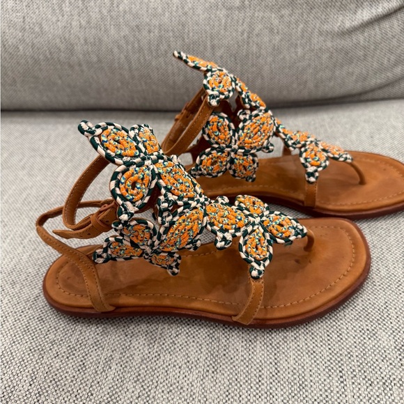 Tory Burch Palisade Woven T-Strap Sandals - Picture 4 of 10